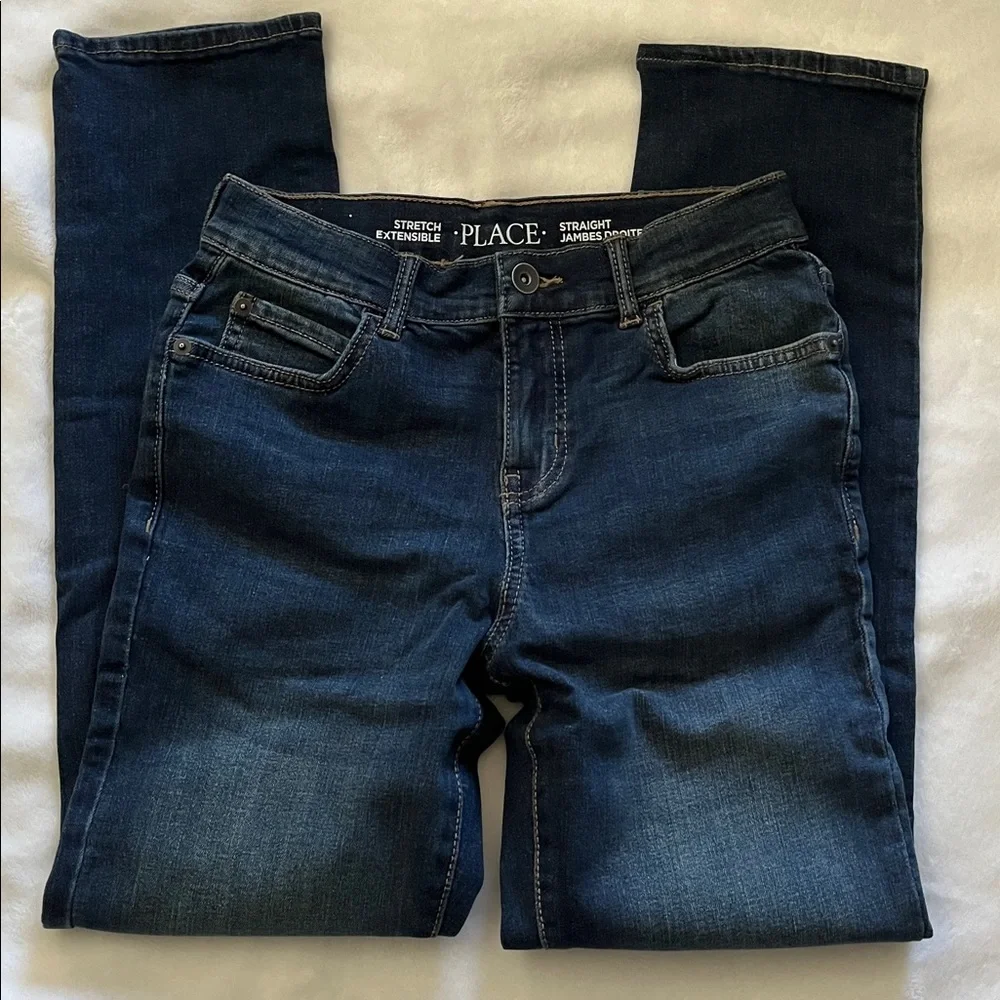 Dark Wash Straight Stretch Boys Denim